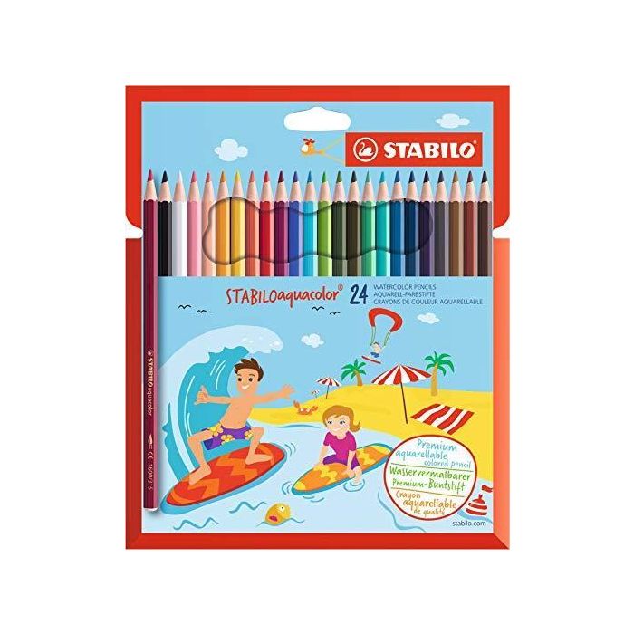 Stabilo Lápices De Colores Acuarelables Aquacolor C-Surtidos Estuche 24 Ud