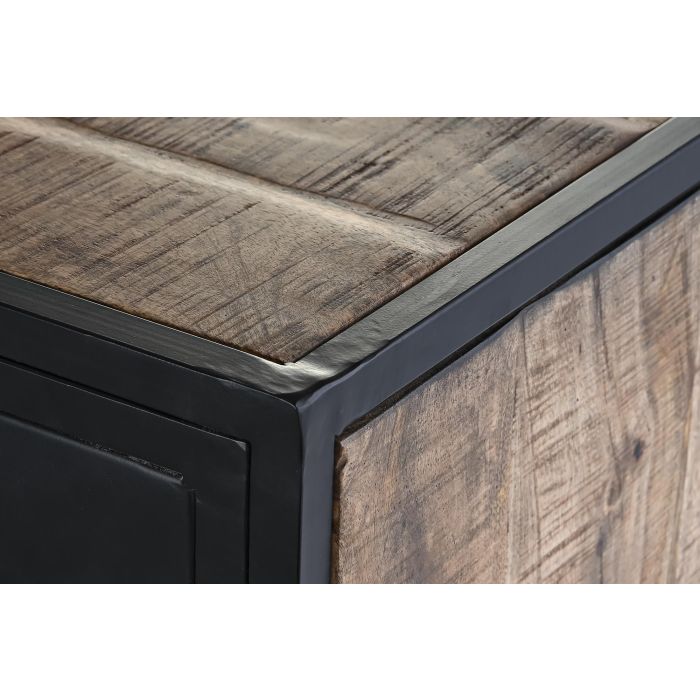 DKD Home Decor Buffet Loft de Madera de Mango y Metal Marrón y Negro con 3 Cajones, 3 Puertas y 2 Estanterías 160x40x90 cm 2