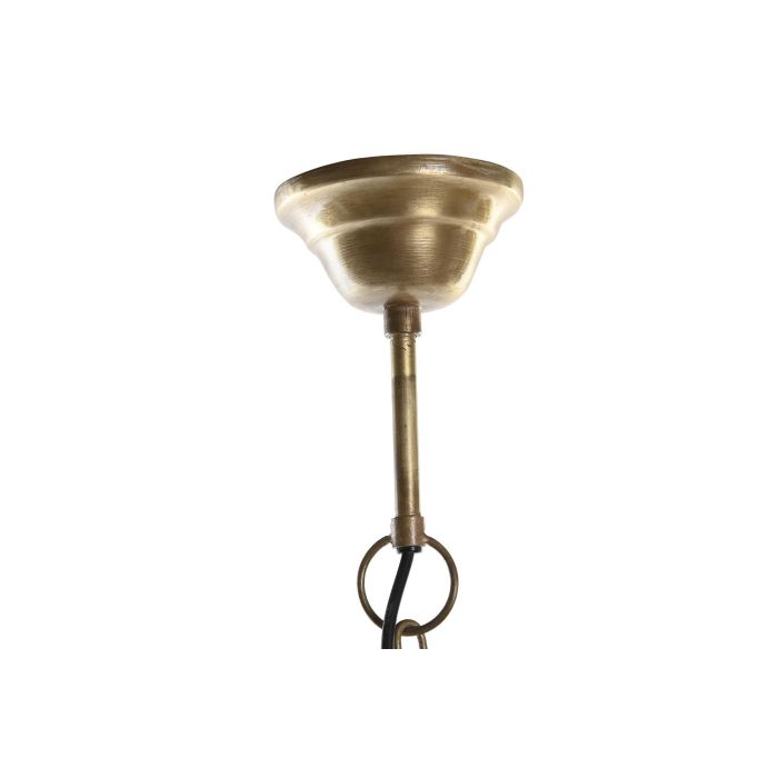 DKD Home Decor Lámpara de Techo Loft Dorada, de Metal y Madera, compatible E27 50W, para 1 Bombilla LED, 39x34x39 cm 3