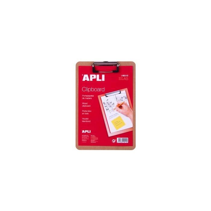 Apli Carpeta Con Pinza Alambre Superior A5 Base De Madera Apli Carpeta Con Pinza Alambre Superior A5 Base De Madera