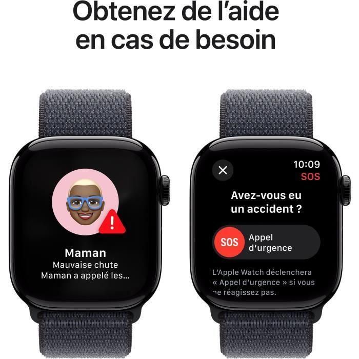 Apple Watch Series 10 GPS, 42 mm, Caja de Aluminio Negro Azabache, Correa Deportiva Ink 5