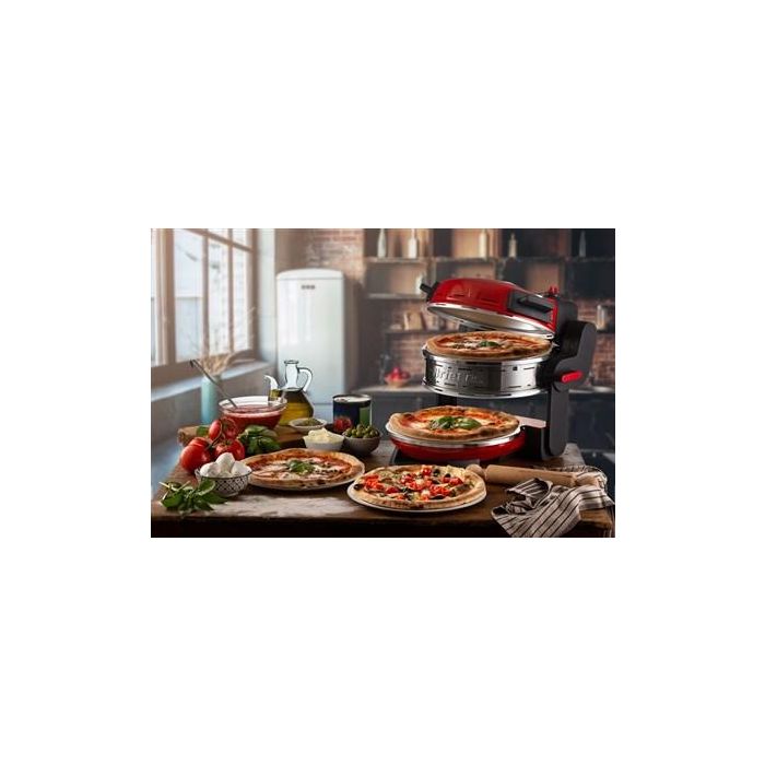 Ariete Horno de Pizza Doble con 2 Placas de Piedra Refractaria, 32 cm, 400°C, Cocción Rápida 1 Ariete Horno de Pizza Doble con 2 Placas de Piedra Refractaria, 32 cm, 400°C, Cocción Rápida 1