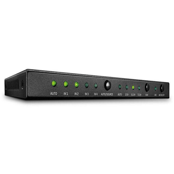 Lindy Conmutador HDMI 2.0 18G de 4 Puertos 4K Ultra HD HDR HDCP 2.2 con Salida de Audio Óptica/3.5mm y Control Remoto Lindy Conmutador HDMI 2.0 18G de 4 Puertos 4K Ultra HD HDR HDCP 2.2 con Salida de Audio Óptica/3.5mm y Control Remoto