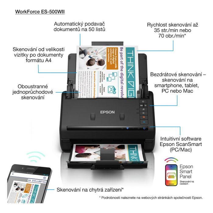 EPSON Escaner vertical WorkForce ES-500WII