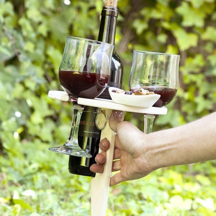 Mesa de Vino Plegable y Portátil para Exteriores Winnek InnovaGoods 11 Mesa de Vino Plegable y Portátil para Exteriores Winnek InnovaGoods 11