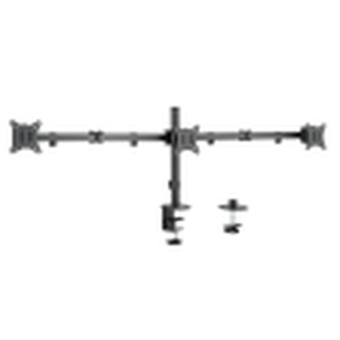 Ewent EW1513 Soporte de Escritorio para 3 Monitores (hasta 27" / 68,6 cm) - Capacidad 7kg, VESA 75/100, Ajustable, Negro