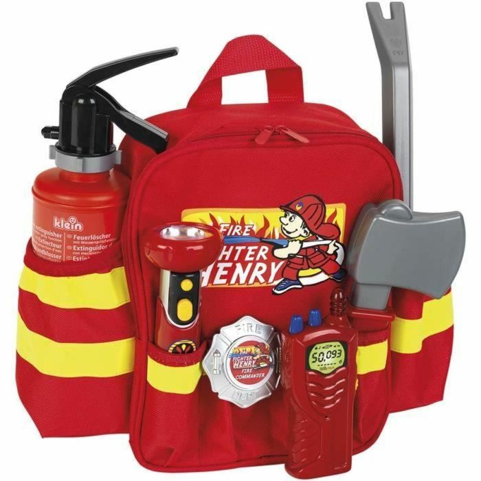 Klein FUEGO Mochila Bombero de Henry para Niños con Accesorios de Juguete Extintor Hacha Linterna Walkie Talkie Palanca Insignia 1 Klein FUEGO Mochila Bombero de Henry para Niños con Accesorios de Juguete Extintor Hacha Linterna Walkie Talkie Palanca Insignia 1