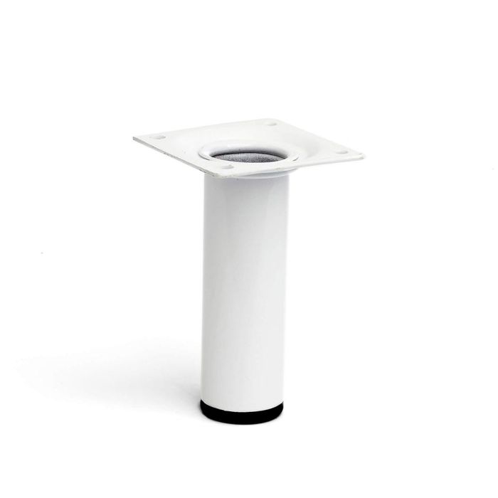 Rei Pata cilíndrica de acero para muebles bajos, acabado blanco, Ø3x10cm, modelo 401g, ref. 2-401g.100.01 Rei Pata cilíndrica de acero para muebles bajos, acabado blanco, Ø3x10cm, modelo 401g, ref. 2-401g.100.01