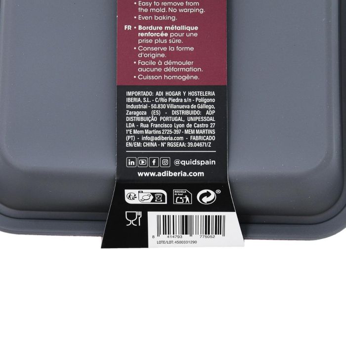 Molde Cuadrado Silicona Reforzado Scarlet Quid 22,8x24,1x4,6 cm (12 Unidades) 3