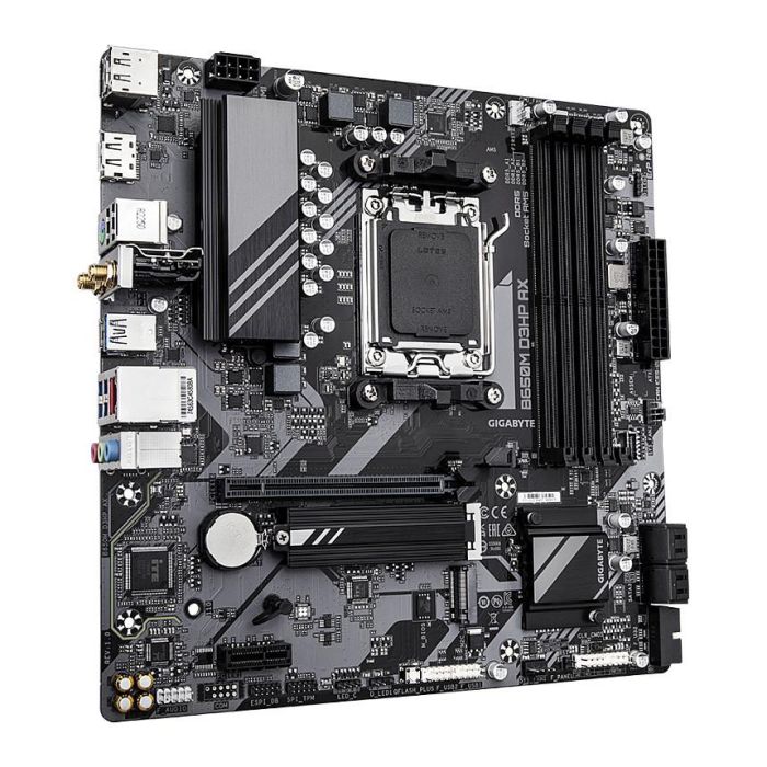Gigabyte B650M D3HP AX Placa Base AMD AM5 micro-ATX, Chipset B650, DDR5, Wi-Fi 6E, Bluetooth 5.3, 2.5GbE, PCIe 4.0, 2x M.2, USB 3.2 Gen 1 Type-C