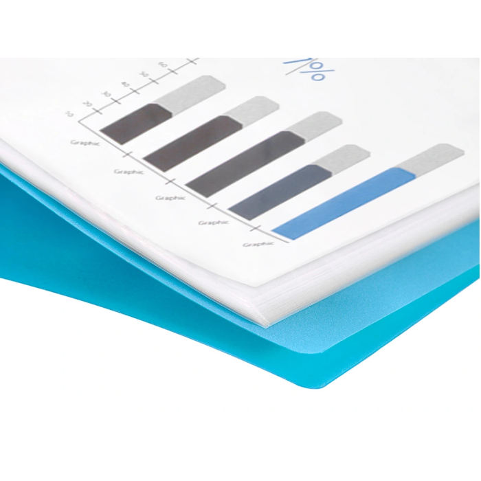 Liderpapel Carpeta Escaparate 47482 10 Fundas Polipropileno DIN A4 Azul Translucido 7