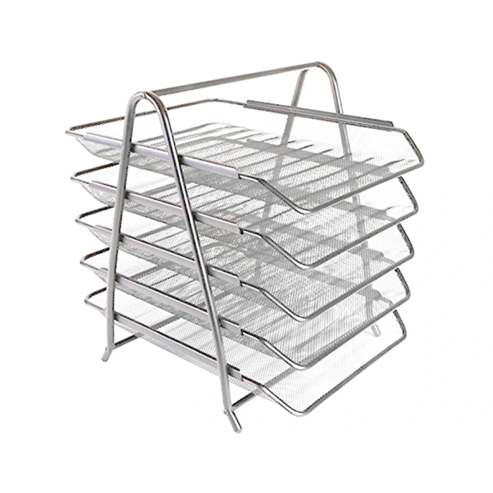 Q-connect KF18476 Bandeja sobremesa metálica rejilla plata 5 bandejas movibles 350x275x375 mm 2