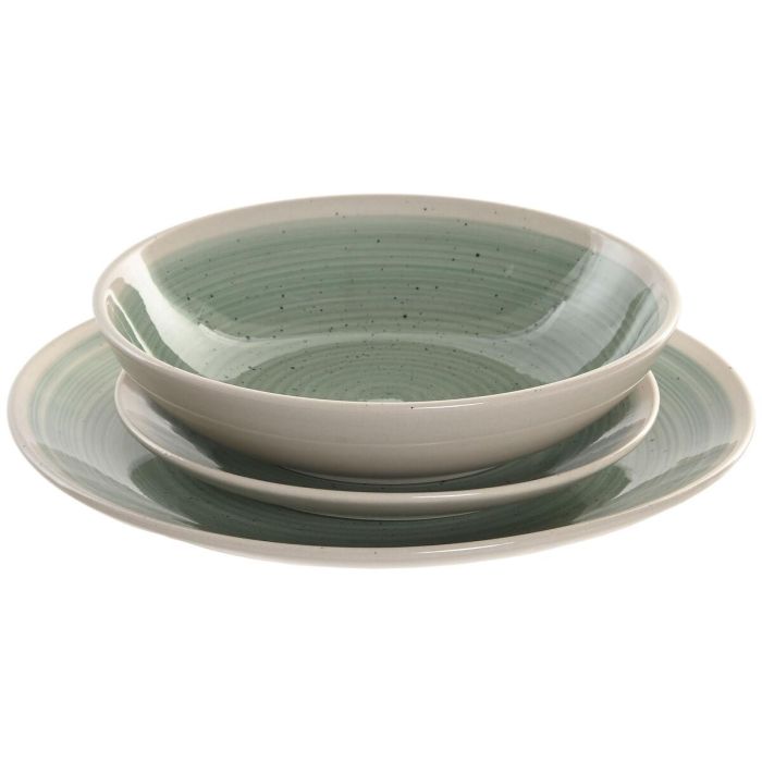 Vajilla Home ESPRIT Blanco Verde Gres 18 Piezas Vajilla Home ESPRIT Blanco Verde Gres 18 Piezas