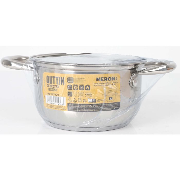 Cacerola Inde 16 cm (2L) Acero Inoxidable con Tapa New Ner (6 Unidades) 1 Cacerola Inde 16 cm (2L) Acero Inoxidable con Tapa New Ner (6 Unidades) 1