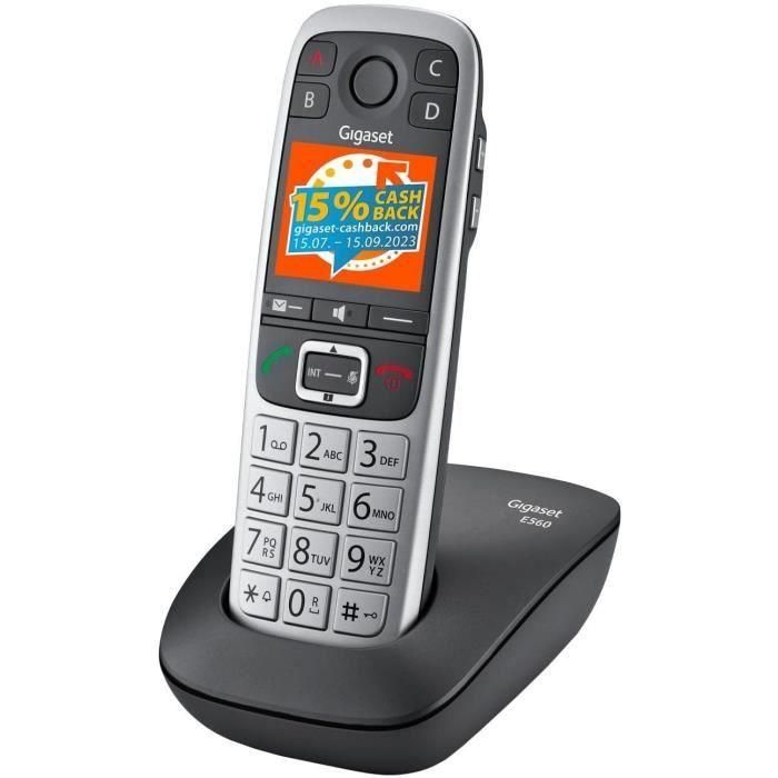 GIGASET Teléfono fijo E560 Plata 1 GIGASET Teléfono fijo E560 Plata 1