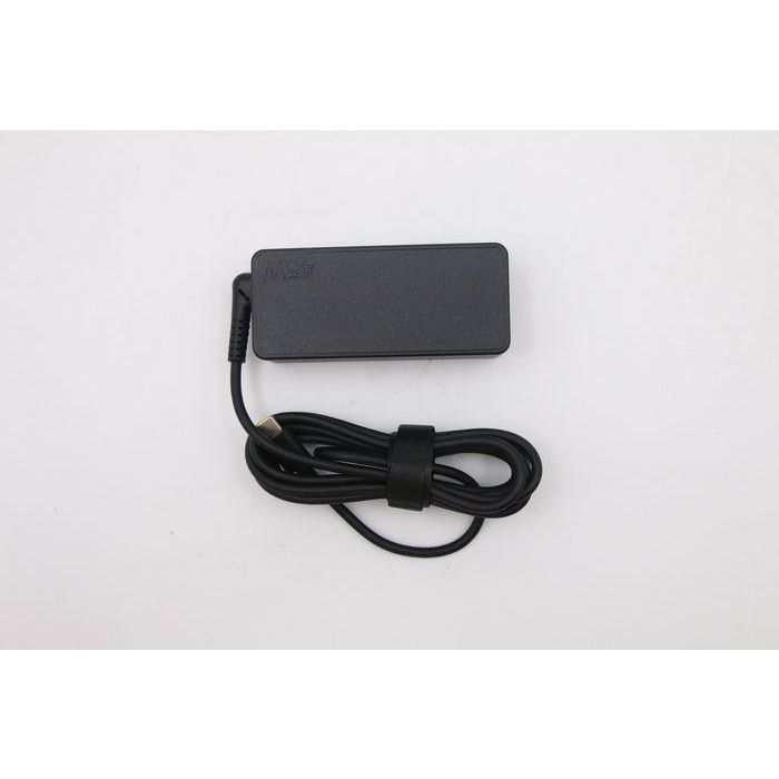 Lenovo 45W Power Adapter with multiple output voltages (20V, 15V, 9V, 5V), dual-port design, worldwide compatibility, ACB certified. 1 Lenovo 45W Power Adapter with multiple output voltages (20V, 15V, 9V, 5V), dual-port design, worldwide compatibility, ACB certified. 1
