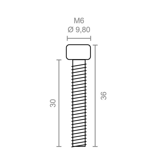 Set de 3 tornillos maquina enrollar toldo tld27 6x30mm 92597 micel 2