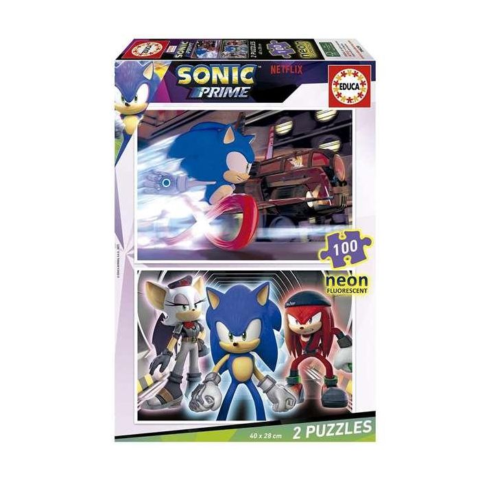 Puzzle 2x100 piezas sonic neon 3