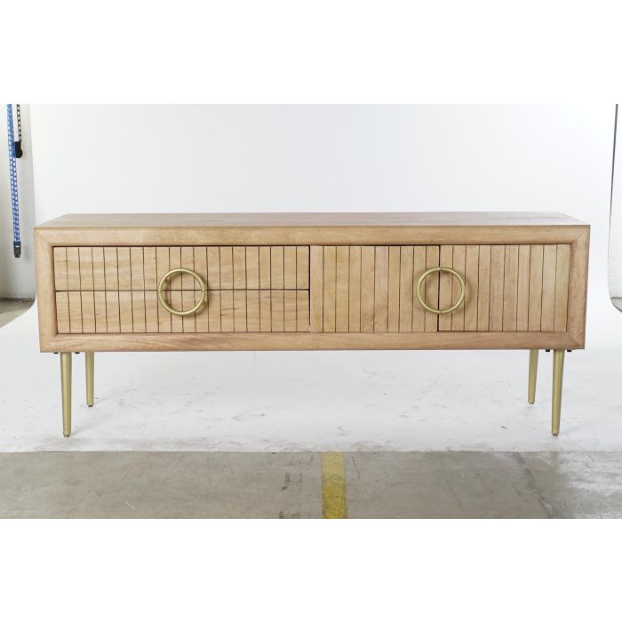 Mueble Tv DKD Home Decor Marron Dorado 40 x 60 x 147 cm 7