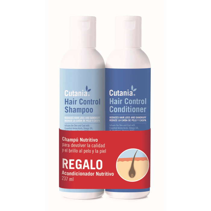 Cutania Hair Control Perro Gato Pack 236 mL