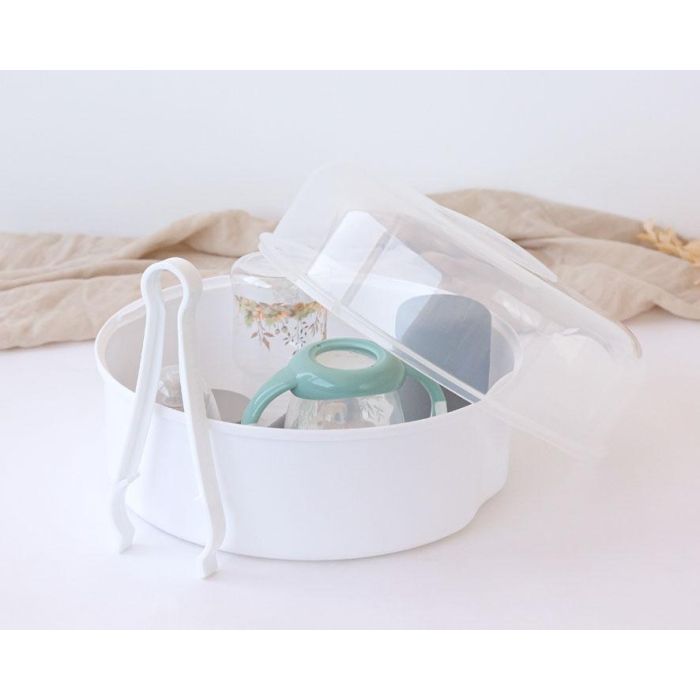 KioKids Esterilizador Microondas Con Pinzas, Capacidad Múltiple, 5-8 Minutos, +0 Meses 0 KioKids Esterilizador Microondas Con Pinzas, Capacidad Múltiple, 5-8 Minutos, +0 Meses 0