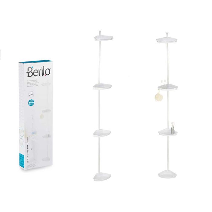 Barra de Ducha Extensible Metalica con 4 Estantes - Berilo 69x16.5cm (4 Unidades)