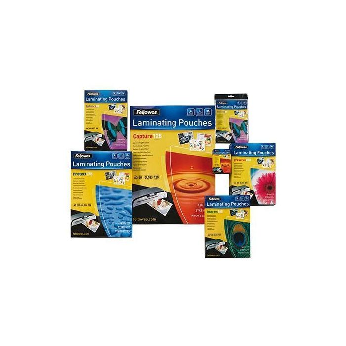 Fellowes Fundas De Plastificar 125 Micras 60x90 mm Brillo Pack 100 Ud Fellowes Fundas De Plastificar 125 Micras 60x90 mm Brillo Pack 100 Ud