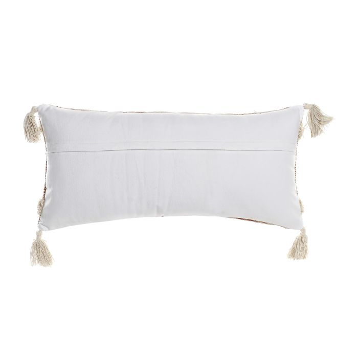 DKD Home Decor Cojín Decorativo Urban para Sofá o Cama de Poliéster Naranja y Beige con Diseño de Flecos y Cremallera 60x30x10 cm 2