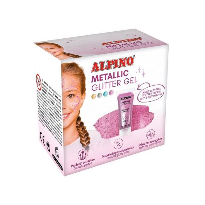 Alpino Gel Con Purpurina Metallic Glitter Rosa 6 Unidades