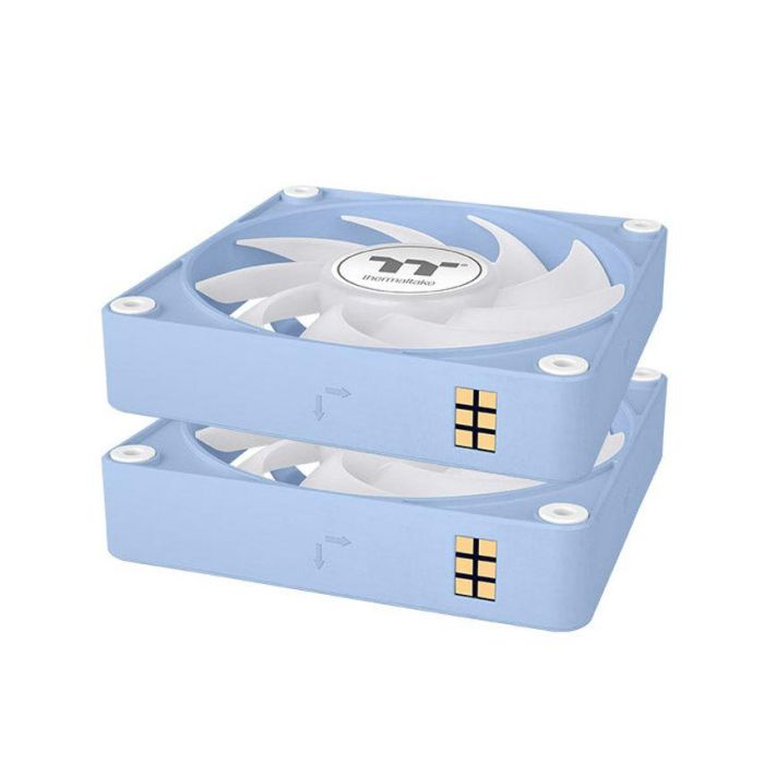 THERMALTAKE CL-F196-PL12BU-A Ventilador para Caja de Ordenador de 12 cm, Flujo de Aire 68 cfm, Hidráulico, Azul, Pack de 3 unidades