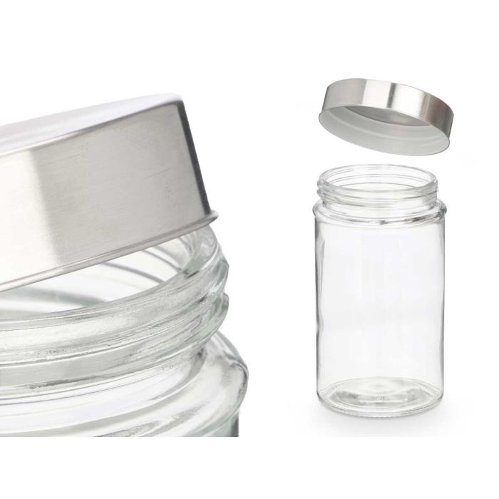 Set 4 Tarro Redondo Tapa Acero 1L Vivalto 41X18CM (8 Unidades) 3 Set 4 Tarro Redondo Tapa Acero 1L Vivalto 41X18CM (8 Unidades) 3