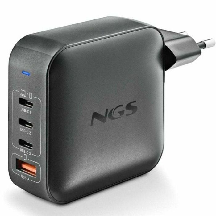 NGS Cargador Portátil BUD165W GaN 165W 3xUSB-C + 1xUSB-A Automático Voltaje 5-21V 14