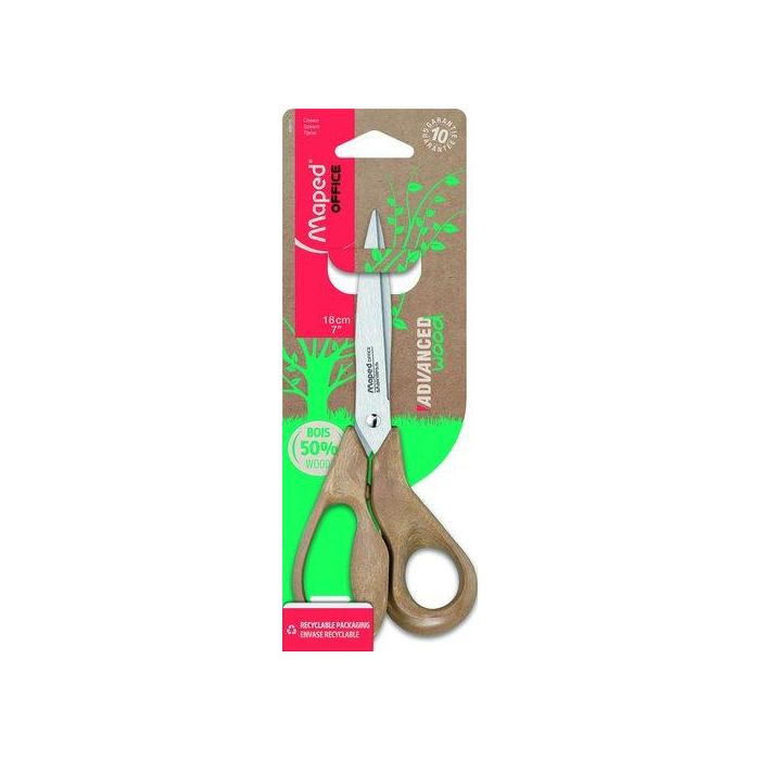 Tijeras Maped Advanced Wood 18 Cm. Asimetrica (Set de 24)