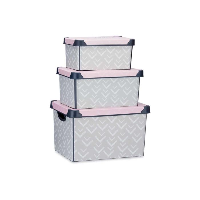 Set 3 Cajas Plástico Kipit Vibes - 39x29x23.5 cm, 35x23.5x16.5 cm, 29x19x13.5 cm 1 Set 3 Cajas Plástico Kipit Vibes - 39x29x23.5 cm, 35x23.5x16.5 cm, 29x19x13.5 cm 1