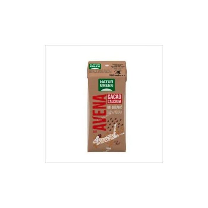 NATURGREEN Bebida Vegetal de Avena con Cacao Mini 200ml Sin Lactosa ni Soja, Ideal para Veganos y Vegetarianos