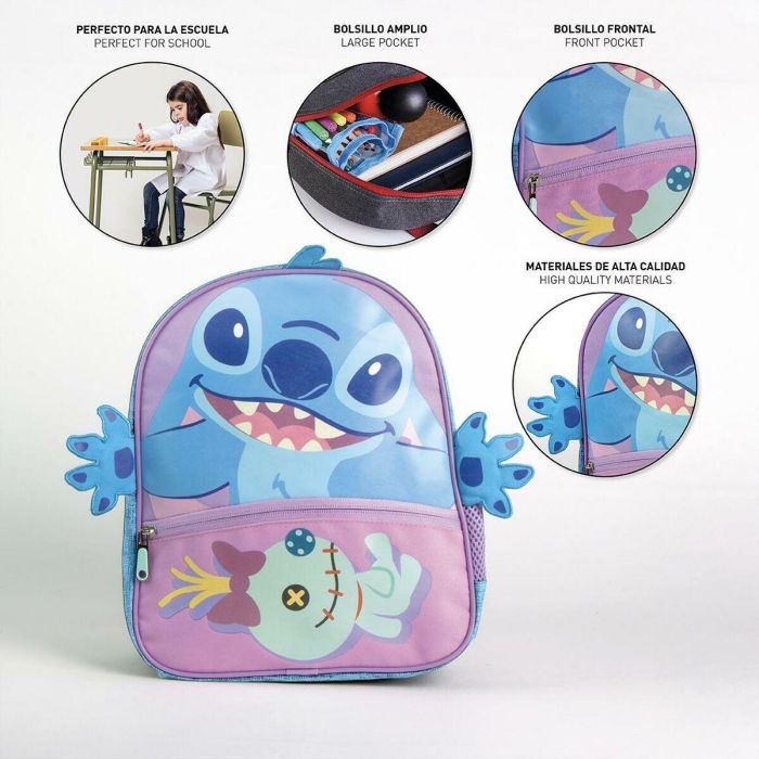 Cerdá Mochila Infantil Stitch 2.5x3x1 cm para Niños y Niñas a partir de 3 años, Color Azul 7 Cerdá Mochila Infantil Stitch 2.5x3x1 cm para Niños y Niñas a partir de 3 años, Color Azul 7