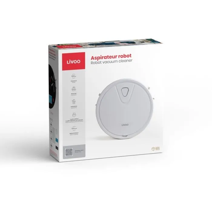 Livoo DOH135 Robot Aspirador - 800 Pa - 70 min - 67 dB - 500 mL - Blanco 5
