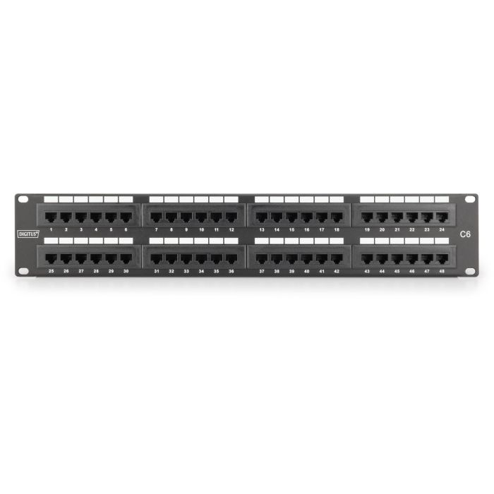 DIGITUS Patchpanel 2HE 48-Port Cat6 ungeschirmt schwarz 4