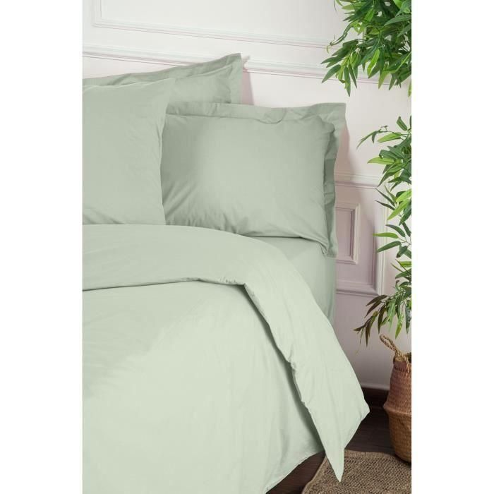 Juego de Cama 100% Algodón Reforzado - Funda Nórdica 220x240 cm + 2 Fundas Almohada 60x60 cm - Verde - ASI8684282553991 1