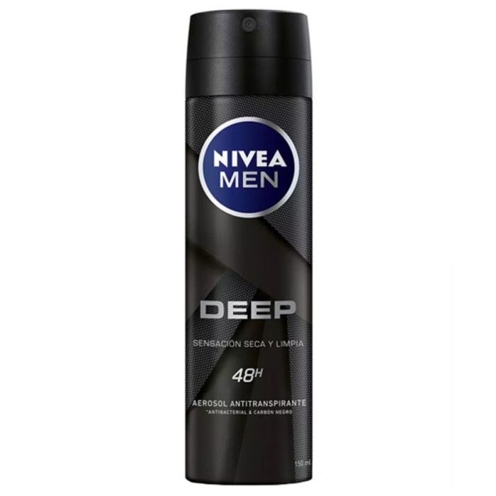 Nivea Men Deep Black Carbon Desodorante Vaporizador Protección Antitranspirante para Hombre, Todo Tipo de Pieles, 150 ml