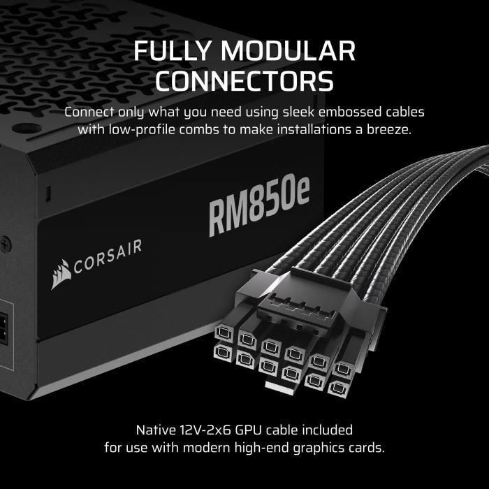 Corsair RM850E (2025) Fuente de Alimentación 80+ Gold Full Modular ATX 3.0 850W CP-9020296-EU 5 Corsair RM850E (2025) Fuente de Alimentación 80+ Gold Full Modular ATX 3.0 850W CP-9020296-EU 5