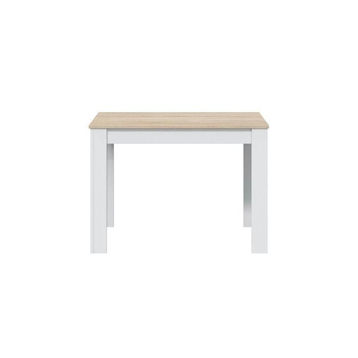 Mesa de comedor LILIAN L109 x P67cm - Blanco / Madera 0 Mesa de comedor LILIAN L109 x P67cm - Blanco / Madera 0