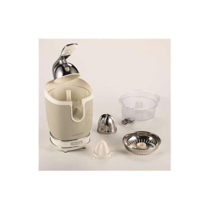 Ariete 413/03 Exprimidor Vintage Beige con Mango a Presión, Acabado Metal y Detalles Cromados 3