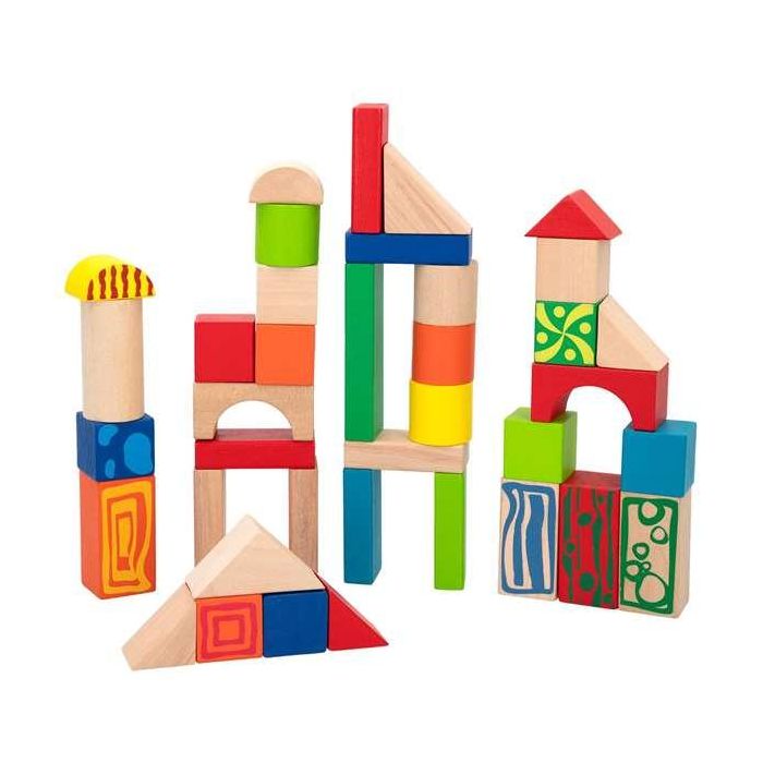 Color Baby Construcción con 50 Bloques de Madera en Cubo 4