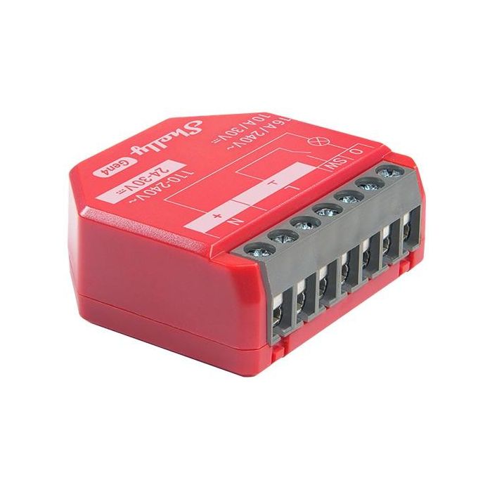 Shelly 1PM Gen4 Interruptor Inteligente Wi-Fi Matter Zigbee Bluetooth 16A con Medición de Potencia para Empotrar