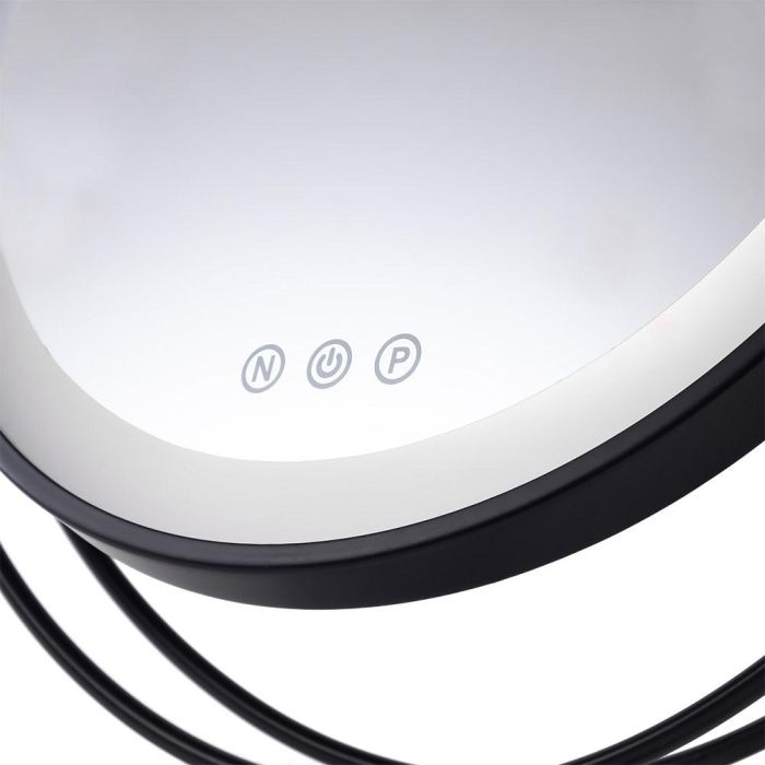 Espejo LED Iluminado para Maquillaje y Baño 48x43cm Negro Antivaho Táctil, Luz Regulable de 2700K a 6500K [SUN-KRS-430A-B] 1