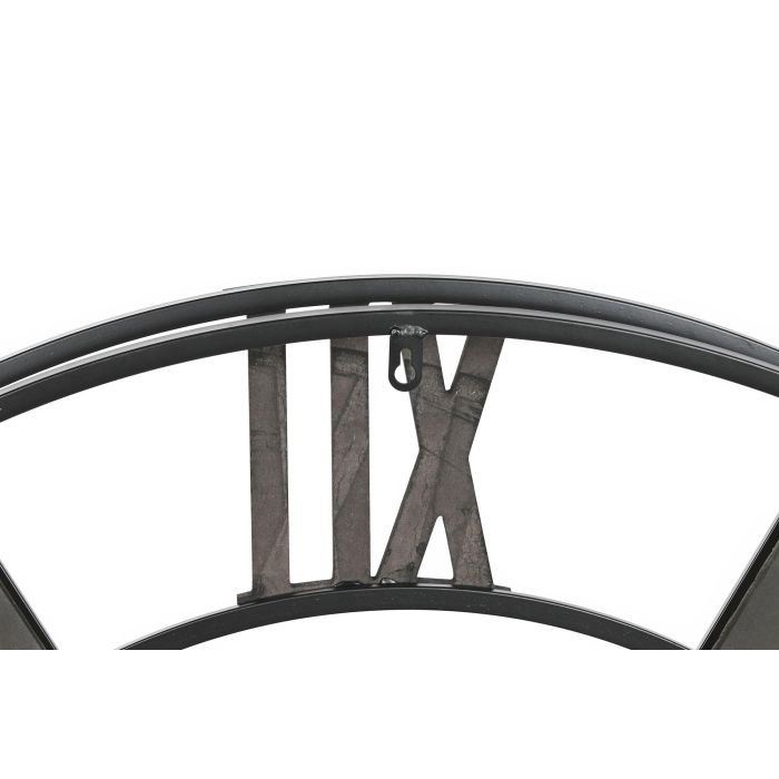 DKD Home Decor Reloj de Pared Loft Negro y Natural Metal y Ratán 100 x 9 x 100 cm 3
