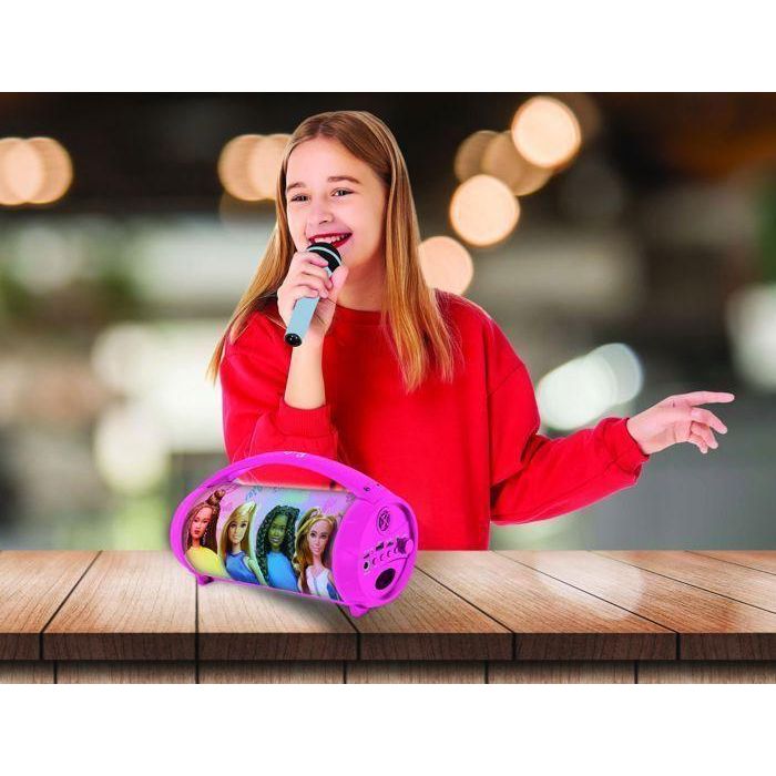 Altavoz Bluetooth inalámbrico iluminado con micrófono Barbie 2 Altavoz Bluetooth inalámbrico iluminado con micrófono Barbie 2