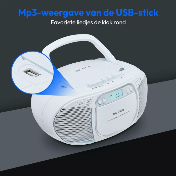 Medion MED4061275227482 Radio CD FM 2x2.2W RMS Azul 10 Medion MED4061275227482 Radio CD FM 2x2.2W RMS Azul 10
