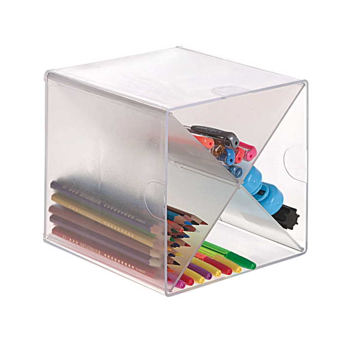 Archivo 2000 Organizador Archicubo Divisor Aspa 4 Compartimentos 150x150x150 mm Cristal Transparente 1